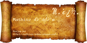 Mathisz Ádám névjegykártya